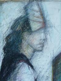 Frau mit Halbmaske
