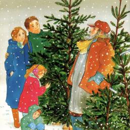 Die Familie kauft einen Weihnachtsbaum Die Familie kauft einen Weihnachtsbaum