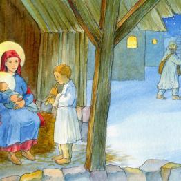 Hirten und die Heilige Familie