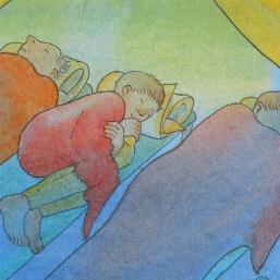 Nachts im Zeltlager: Martin friert und träumt, Detail Nachts im Zeltlager: Martin friert und träumt, Detail