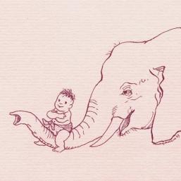 Geburtsanzeige mit Elefant